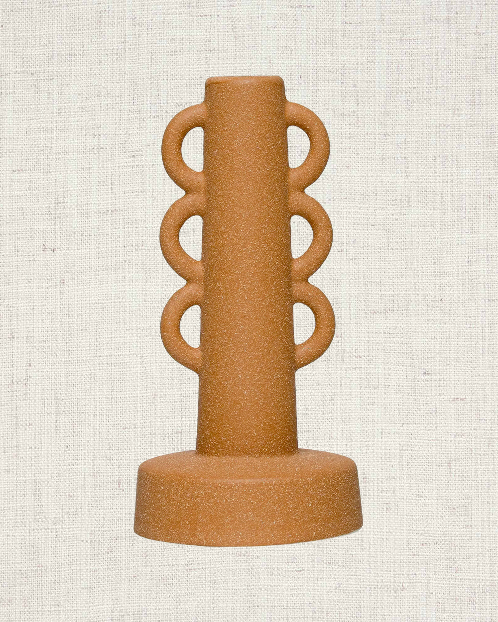 Sandy Terracotta Taper Candle Holder