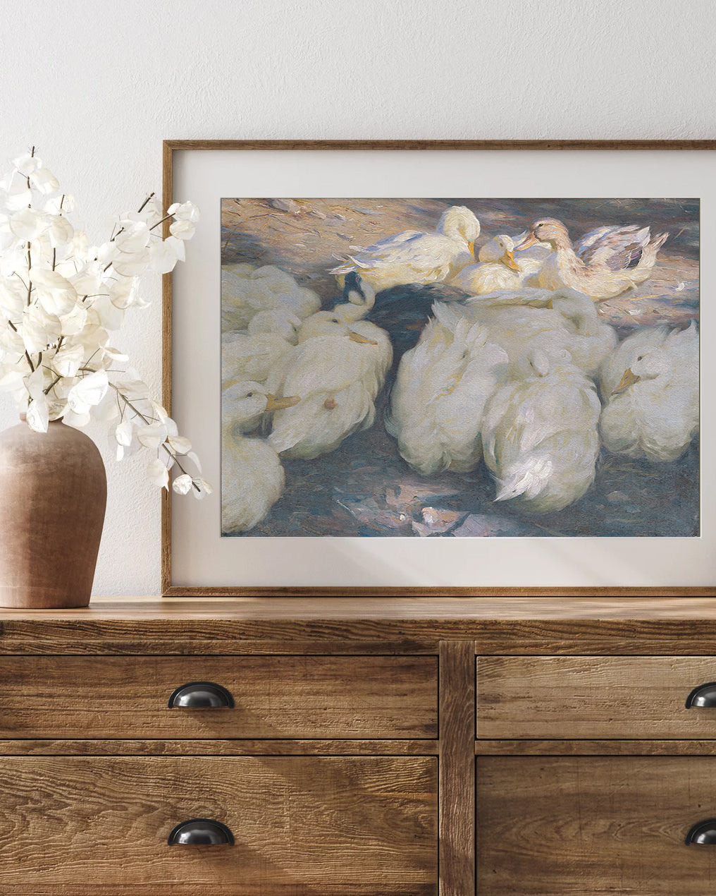 Swans in Lake Print