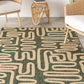 Green Squiggle Indoor Outdoor Rug