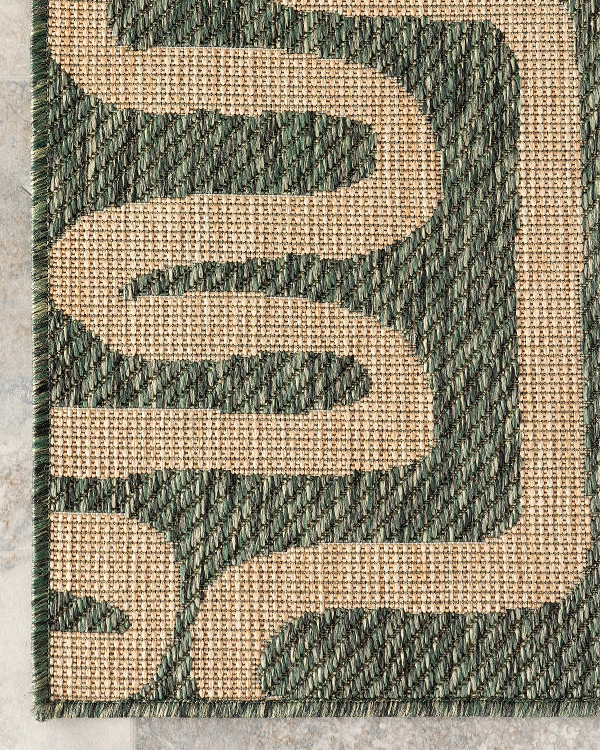 Green Squiggle Indoor Outdoor Rug