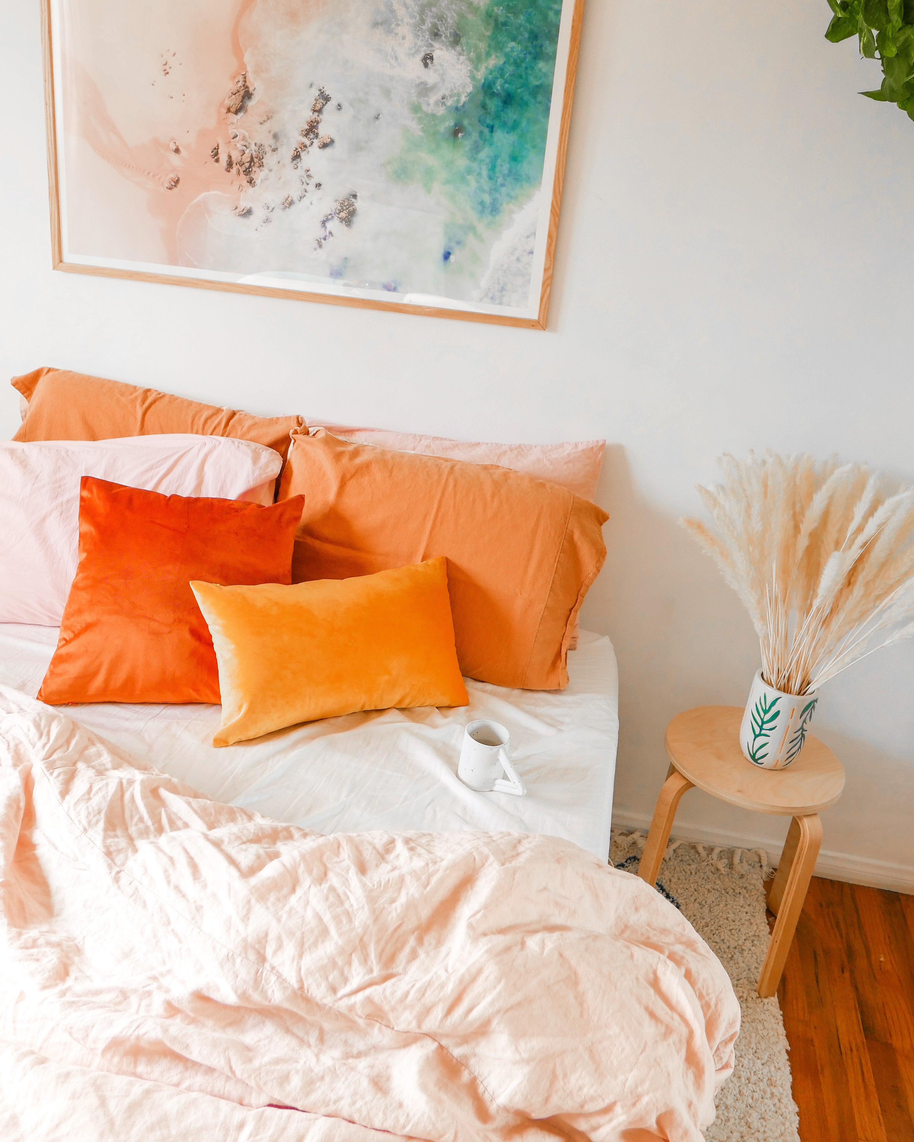 Mustard pillows best sale for bed