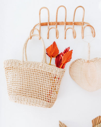 Woven Rattan Tote Bag